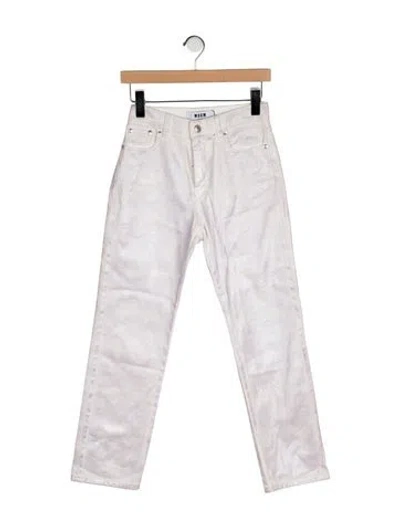 Pre-owned Msgm Straight Leg Pants In White
