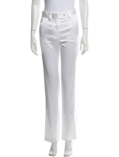 Pre-owned Msgm Straight Leg Pants In White