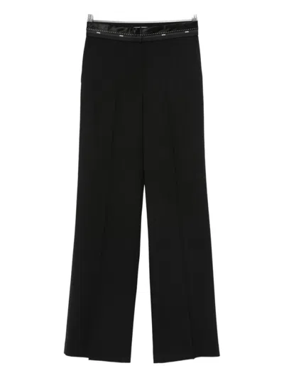 MSGM STRAIGHT-LEG PANTS WITH GLOSSY TRIM
