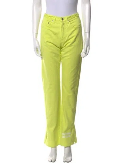 Pre-owned Msgm Straight Leg Pants In Yellow