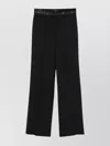 Msgm Straight Leg Satin Waistband Trousers In Black