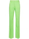 Msgm Flared Trousers With Pockets And Pleats In Green