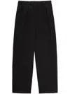 Msgm Wide Leg Trousers With Elastic Waistband In Black