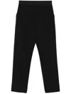 Msgm Elastic Waistband Straight Leg Side Pockets In Black