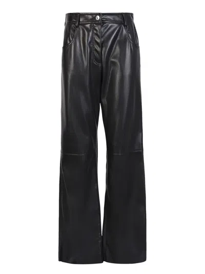 Msgm Straight Leg Trousers In Eco-nappa By . Must Have Garment That Can Never Be Missing In The Wardrobe; In Black