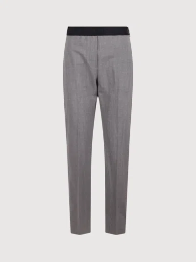 Msgm Straight-leg Virgin-wool-blend Trousers In Grey