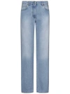 Msgm Straight Light Blue Cotton Denim Jeans In Blue