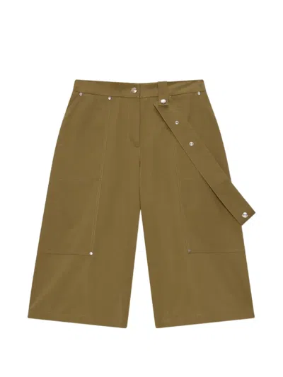 Msgm Strap Detail Shorts In Green