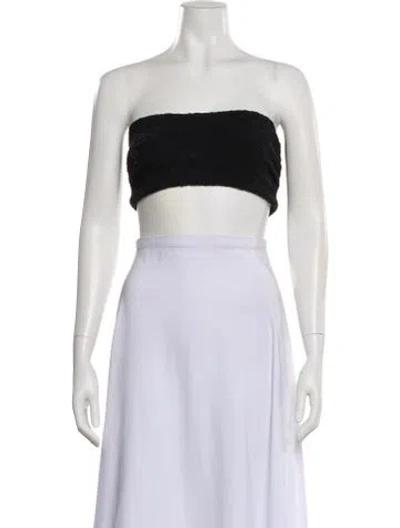 Pre-owned Msgm Strapless Crop Top In White