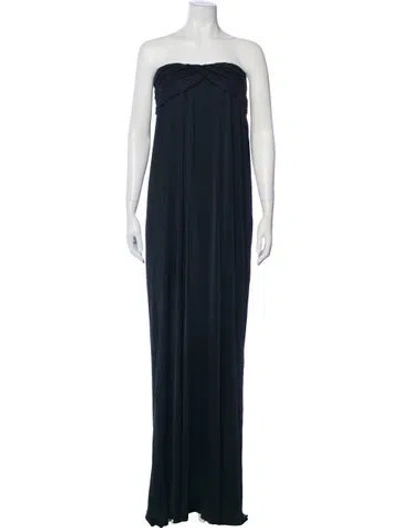 Pre-owned Msgm Strapless Long Dress In Black
