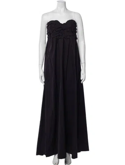 Pre-owned Msgm Strapless Long Dress In Purple