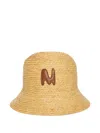 Msgm Straw Hat In Neutrals
