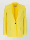 Msgm Stretch Cotton Blazer With Peak Lapels