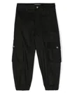 Msgm Stretch-cotton Cargo Trousers In Black