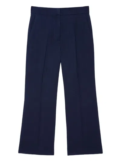 Msgm Stretch Cropped Trousers In Blue