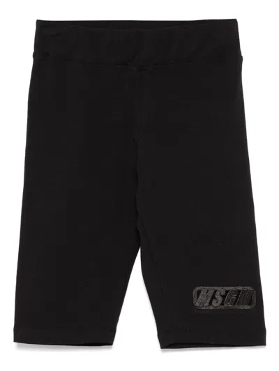Msgm Kids' Stretch-jersey Leggings In Black