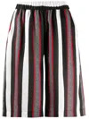 Msgm Striped Bermuda Shorts In Black