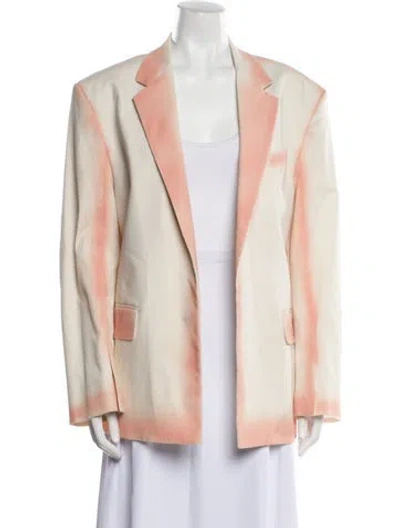 Pre-owned Msgm Striped Blazer W/ Tags In Neutral