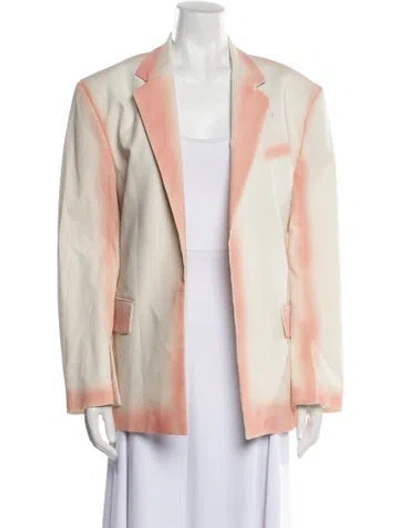 Pre-owned Msgm Striped Blazer W/ Tags In Neutral