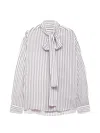Msgm Striped Blouse In White