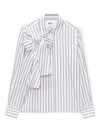 Msgm Striped Bow-detail Shirt In Multi