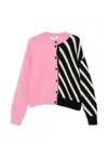 Msgm Striped Buttoned Cardigan In Multi