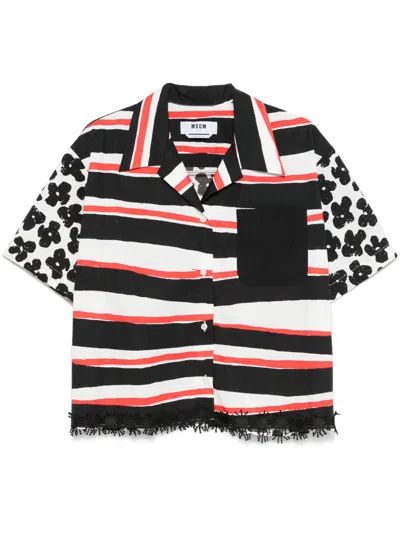 MSGM STRIPED COTTON SHIRT