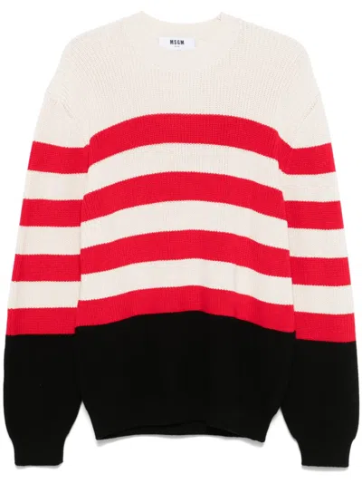 MSGM STRIPED COTTON SWEATER