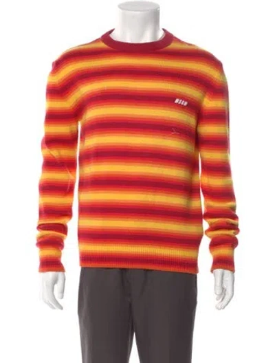 Pre-owned Msgm Striped Crew Neck Pullover In Multi