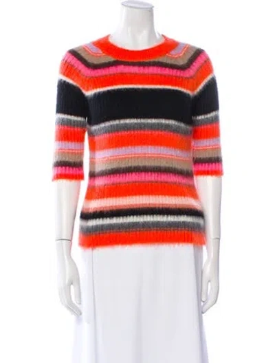 Pre-owned Msgm Striped Crew Neck Sweater In Multi