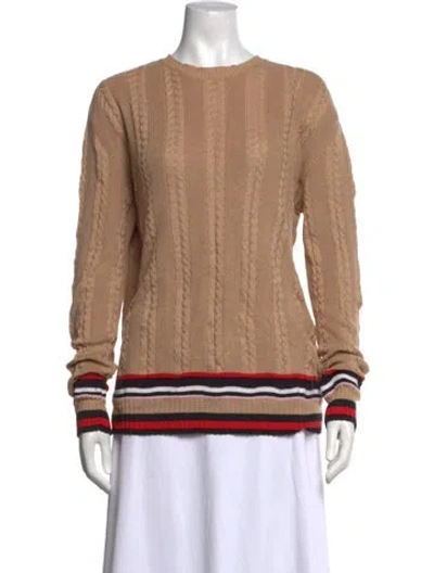 Pre-owned Msgm Striped Crew Neck Sweater In Neutrals