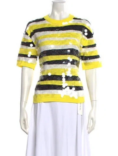 Pre-owned Msgm Striped Crew Neck T-shirt W/ Tags In Multi