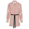 Msgm Striped Mini Dress In Multi