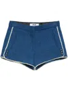 Msgm Striped-edge Mini Shorts In Blue
