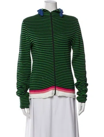 Pre-owned Msgm Striped Jacket In Green