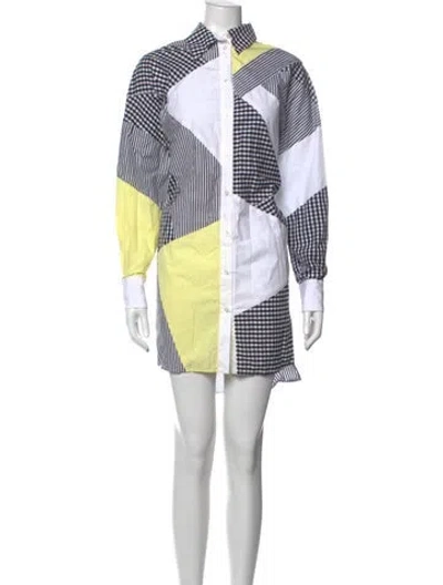 Pre-owned Msgm Striped Knee-length Dress In Black