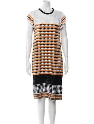 Pre-owned Msgm Striped Knee-length Dress In Multi