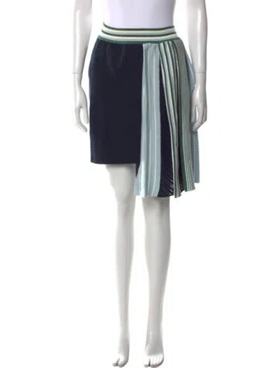 Pre-owned Msgm Striped Knee-length Skirt In Blue