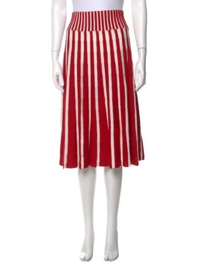 Pre-owned Msgm Striped Knee-length Skirt In Red