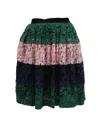 Msgm Striped Lace Skirt In Multicolor Polyamide In Multi