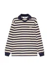 Msgm Striped Long-sleeve T-shirt In Blue
