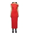 Msgm Striped Midi Dress In Multi