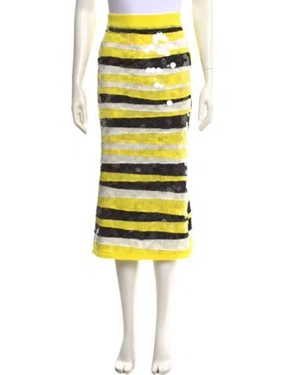 Pre-owned Msgm Striped Midi Length Skirt W/ Tags