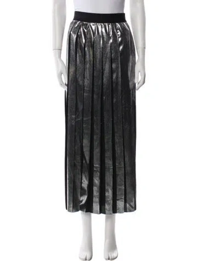 Pre-owned Msgm Striped Midi Length Skirt W/ Tags In Black