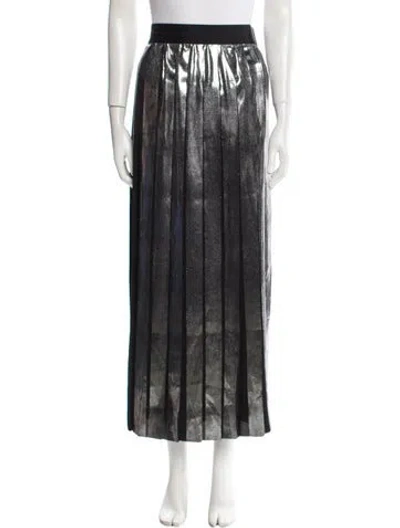 Pre-owned Msgm Striped Midi Length Skirt W/ Tags In Black