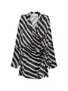 Msgm Striped Mini Dress In Black