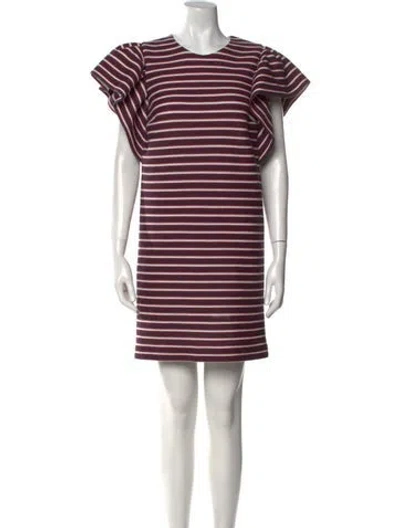 Pre-owned Msgm Striped Mini Dress In Blue