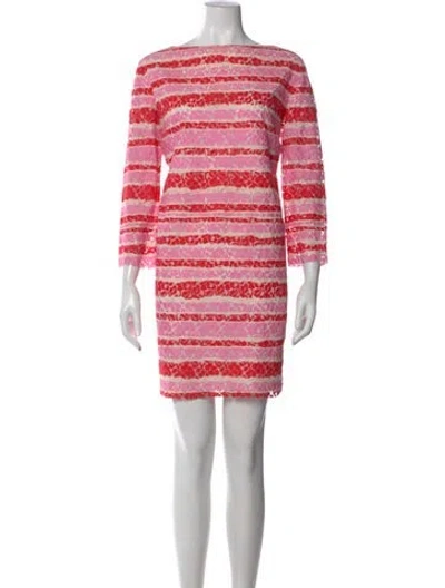 Pre-owned Msgm Striped Mini Dress In Pink