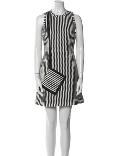 Pre-owned Msgm Striped Mini Dress In White