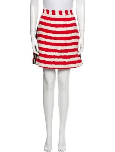 Pre-owned Msgm Striped Mini Skirt In Multi